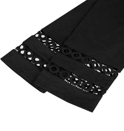 Blouses for Women Dressy Casual 3/4 Length Sleeve Womens Tops V Neck Tshirts Summer Beach Vacation Clothes Fashion Black L
