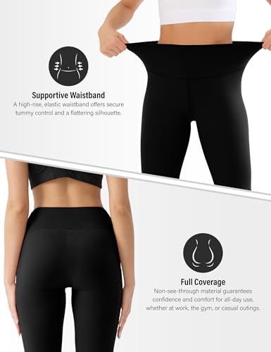 GYMGUN High Waisted Leggings for Women Buttery Soft Tummy Control Capri Yoga Pants for Workout Athletic Plus Size