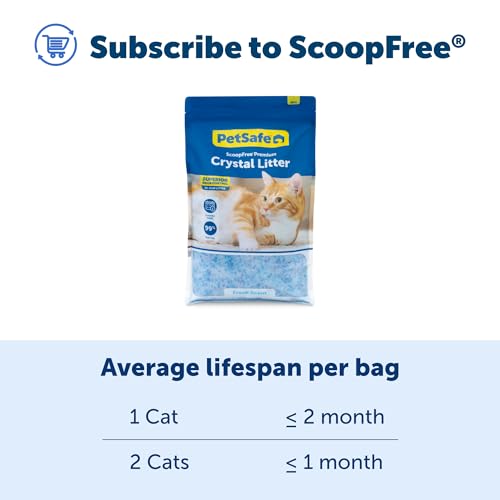 PetSafe ScoopFree Premium Crystal Cat Litter - Ultra-Absorbent Silica Universal Litterbox Crystals - Non-Clumping Odor Control - Fresh Scent - 8 lb Bag