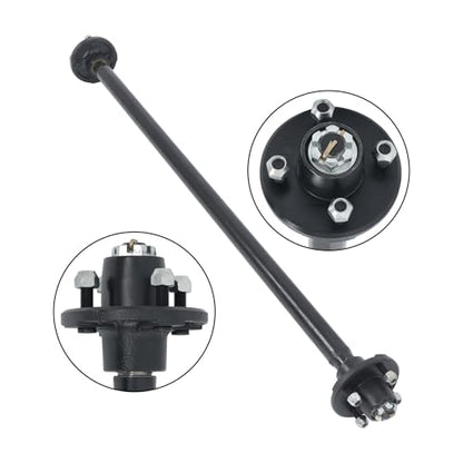 Thomletha Trailer Axle 2000 lbs Axle Beam 4 Lug Trailer Axle 49 inch Hub Face 38 inch Spring Center