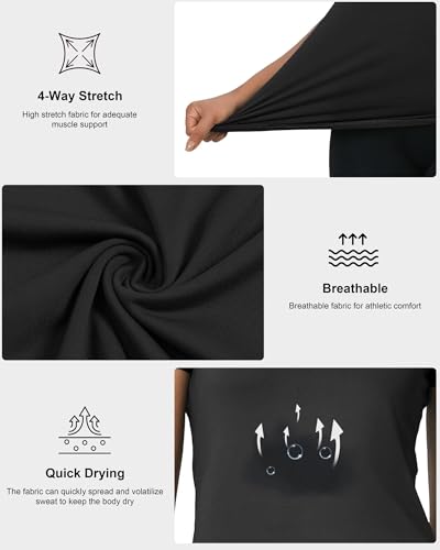 NebuKinex 5-Pack Women's Compression Shirts Short Sleeve Workout Tops Athletic Baselayer Quick Dry Gym Yoga Running T-Shirt Large