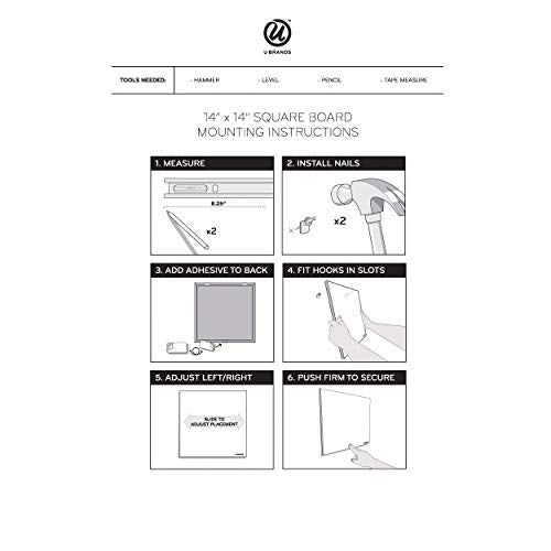 U Brands Magnetic Chalkboard, 11" x 15.5", Frameless, Premium Matte Surface, Includes Marker and Magnet