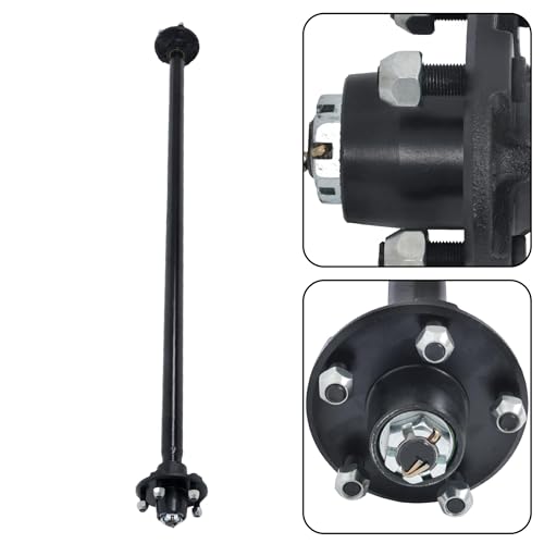 Thomletha Trailer Axle 2000 lbs Axle Beam 5 Lug Trailer Axle 60 inch Hub Face 46 inch Spring Center