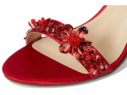 Betsey Johnson Women's SB-Drue Heeled Sandal, Red, 8