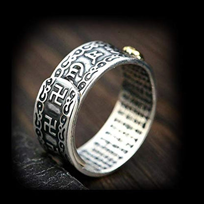 HJ HUAJ 990 Silver Feng Shui Ring PiXiu Rings Protection Wealth Adjustable Gift for Men and Women