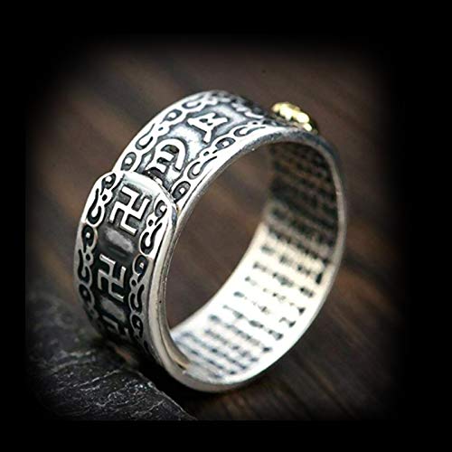 HJ HUAJ 990 Silver Feng Shui Ring PiXiu Rings Protection Wealth Adjustable Gift for Men and Women