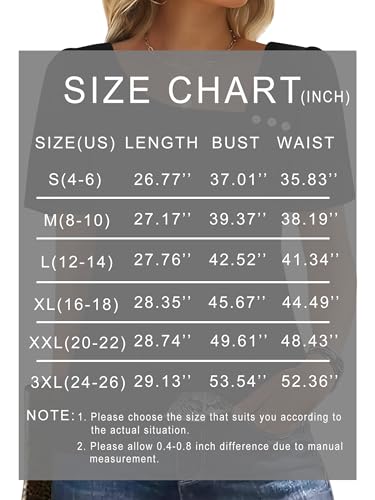 WIHOLL Womens Tops Summer Outfits 2026 Spring Clothing Short Sleeve Square Neck Tshirts Shirts Fashion Business Casual Blouses Black XL
