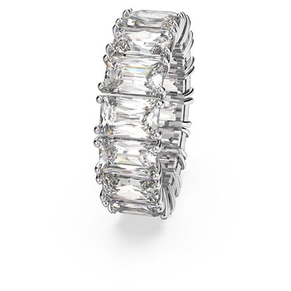 Swarovski Matrix Vittore Ring, Rectangular Cut, Clear, Rhodium Finished; Size: Us 7; Eu 55
