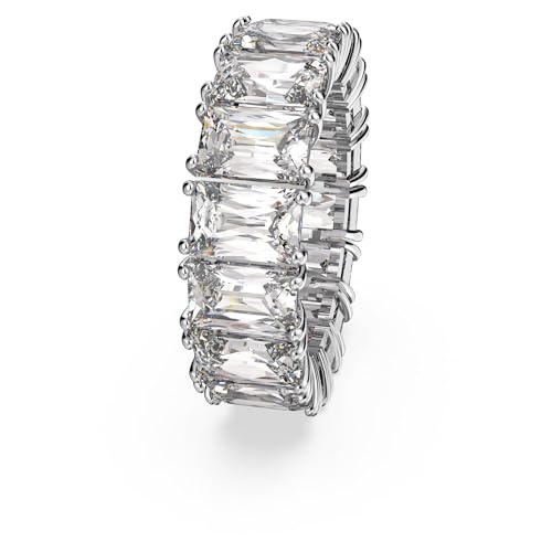 Swarovski Matrix Vittore Ring, Rectangular Cut, Clear, Rhodium Finished; Size: Us 7; Eu 55