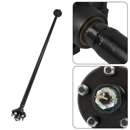 Thomletha Trailer Axle 2000 lbs Axle Beam 5 Lug Trailer Axle 72 inch Hub Face 58 inch Spring Center