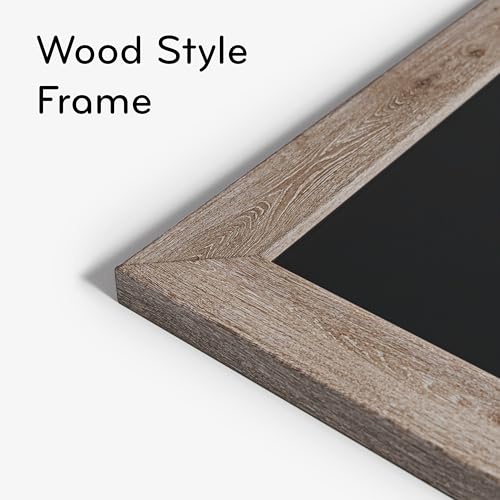 U Brands Magnetic Chalkboard, 24" x 18", Rustic Wood Style Frame, Premium Matte Surface, Includes Marker