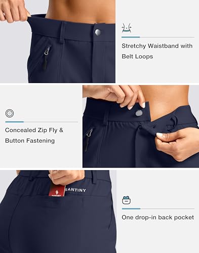 SANTINY Women's 5"/7" Hiking Golf Shorts Quick Dry Stretch Casual Work Shorts with Pockets for Women Walking Travel Summer (Navy_M)