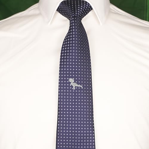 Men’s Tie Tack Tie Pin with Chain – Classic Lapel Pin Accessory for Dress Shirts, Suits & Formal Wear (Dinosaur Skeleton)