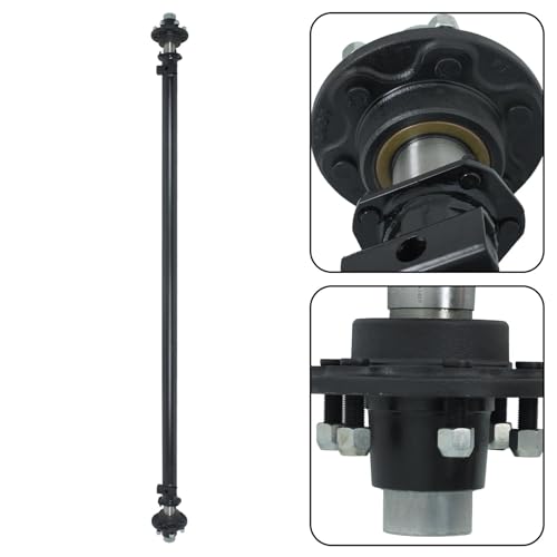 labwork 6000Lbs 6 Lug Trailer Axle 95 Inch Hub Face 80 Inch Spring Center 6 x 5.5 Bolts for Light Duty Trailers