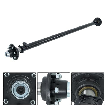 Thomletha Trailer Axle 8 on 6.5 Inch 89 Inch Hub Face 74 Inch Spring Center 7000 Lbs Capacity