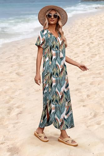 WIHOLL Summer Dresses for Women 2026 Maxi Sun Dresses for Seniors Beach Vacation Clothes for Women Fashion Clothing L