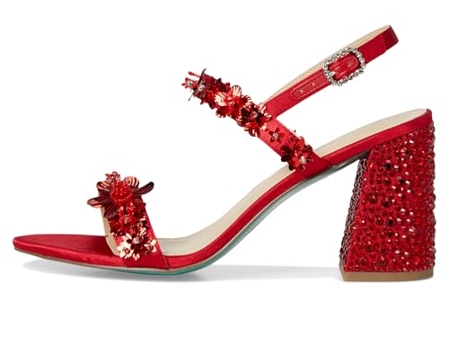 Betsey Johnson Women's SB-Drue Heeled Sandal, Red, 8
