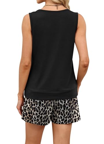 WIHOLL 2 Piece Sets for Women Summer Sets 2 Piece Spring Outfits Lounge Shorts Set Matching Rompers Cruise Outfits for Women 2026 Clothing Business Casual Vacation Travel 2026 Leopard