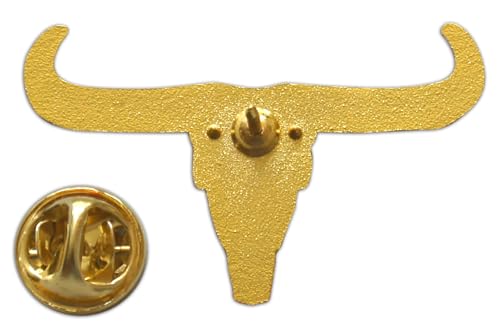 Novel Merk Cowboy & Rancher – Icons Lapel Pin, Hat Pin & Tie Tack Set - with Clutch Back (3-Longhorn Skull)