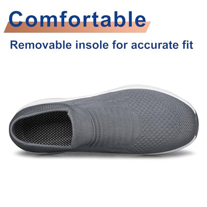 Walking Shoes for Women Comfort Non Slip Breathable Tennis Shoes Work Shopping Travel Sneakers Dark Grey Size 8.5