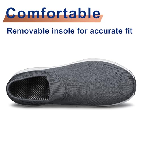 Walking Shoes for Women Comfort Non Slip Breathable Tennis Shoes Work Shopping Travel Sneakers Dark Grey Size 8.5