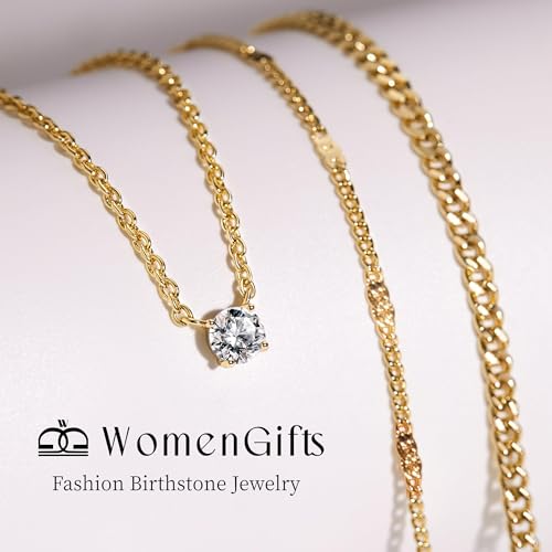 WomenGifts Layered Gold Necklaces for Women, 14K Gold Plated Dainty Cute Pendant Necklace Jewelry Set, Chunky Stackable Cuban Chain Choker Collar, Trendy Waterproof Non Tarnish Jewelry Gift for Mom
