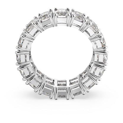 Swarovski Matrix Vittore Ring, Rectangular Cut, Clear, Rhodium Finished; Size: Us 7; Eu 55