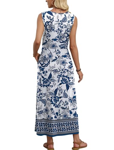 Maxi Dresses for Women 2026 Vacation Floral Sundresses Casual Flowy Boho Summer Dress Spring Wedding Guest Cruise Outfits Resort Wear 2025 2026 Midi Dresses for Women L