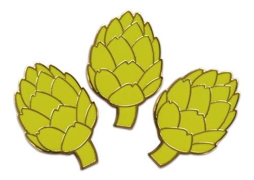 Novel Merk Vegetable - Eggplant, Tomato, & Other Lapel Pin, Hat Pin & Tie Tack Set - Clutch Back (3- Artichoke)