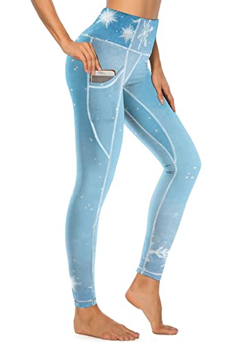 American Flag Pants - QIVICIMA Womens High Waist Workout Leggings Halloween Christmas Gym Plaid Printed Tummy Control Yoga Pants with Pockets B5 Christmas