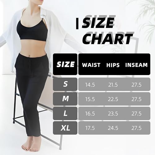 Stanpetix Joggers for Women with Pockets - Black Sports Pants Sweatpants for Running Exercise (Black,L)