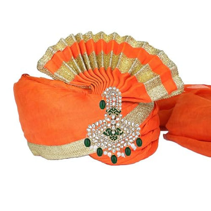I Jewels Gold Plated Indian Wedding Bollywood Stone Pearl Work Safa Kalangi Brooch for Groom/Men/Dulha Pagadi (Style 5)