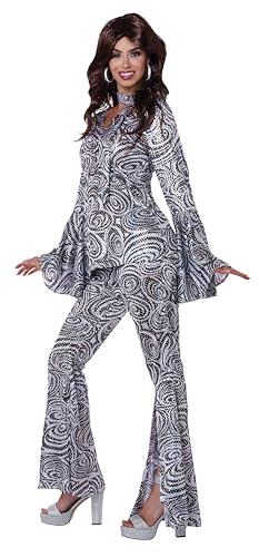 Foxy Lady Disco Costume - Women's 70s Retro Outfit with Bell Bottoms
