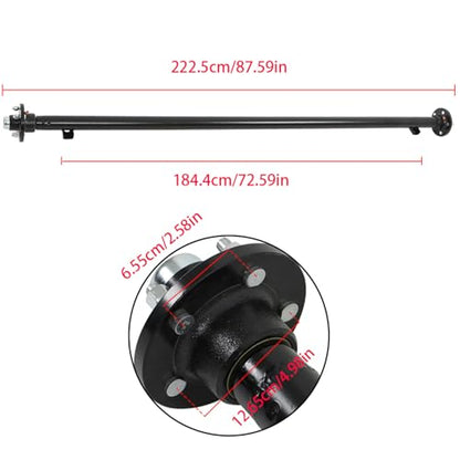 munirater 3500lbs 5x4.5 Bolt Pattern 85 Hub Face 70 Spring Center Trailer Axle