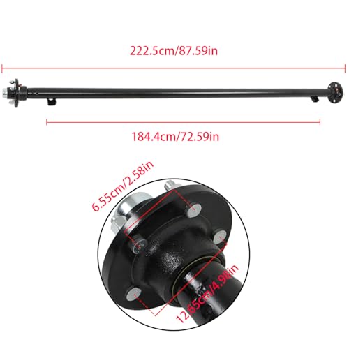 munirater 3500lbs 5x4.5 Bolt Pattern 85 Hub Face 70 Spring Center Trailer Axle