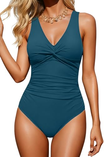 Holipick Green Women Tummy Control One Piece Swimsuit - Push Up Bathing Suit Full Coverage Slimming Swimwear XXL