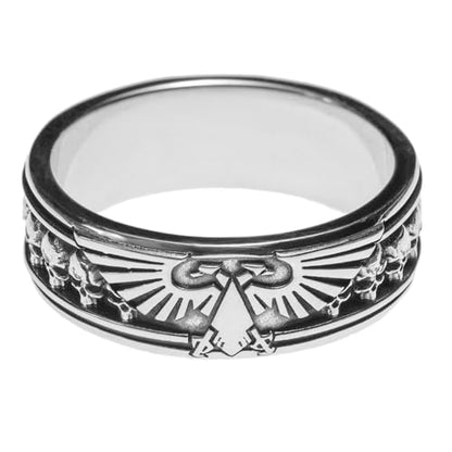 Starforged Insignia Aquilon Imperium of Man Warhammer Imperial Aquila Ring Silver Warhammer 40K