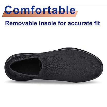 Womens Walking Shoes Non Slip Running Shoes Breathable Workout Shoes Lightweight Gym Sneakers Zapatos para Mujer Black Size 8.5