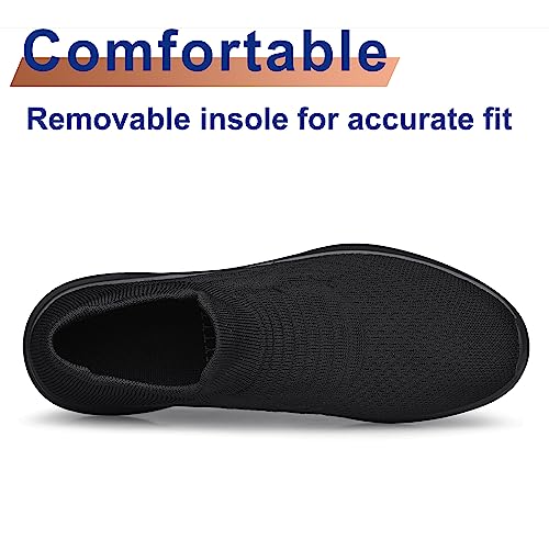 Womens Walking Shoes Non Slip Running Shoes Breathable Workout Shoes Lightweight Gym Sneakers Zapatos para Mujer Black Size 8.5