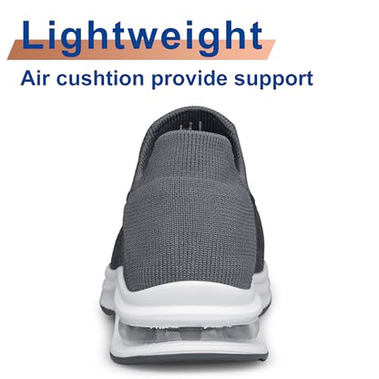 Walking Shoes for Women Comfort Non Slip Breathable Tennis Shoes Work Shopping Travel Sneakers Dark Grey Size 8.5