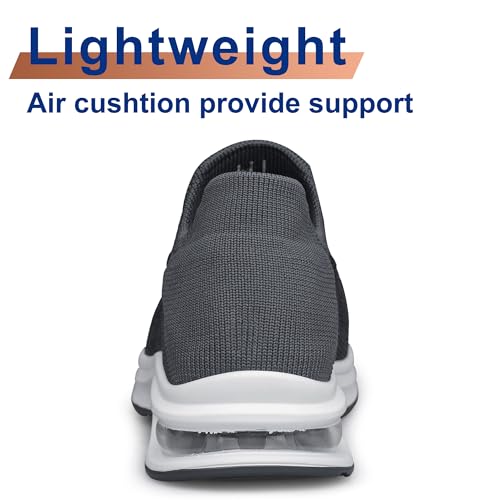 Walking Shoes for Women Comfort Non Slip Breathable Tennis Shoes Work Shopping Travel Sneakers Dark Grey Size 8.5