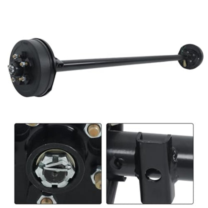 labwork 3500Lbs 5 Lug Electric Brake Trailer Axle 85 Inch Hub Face 70 Inch Spring Center 5 x 4.5 Bolts for Light Duty Trailers