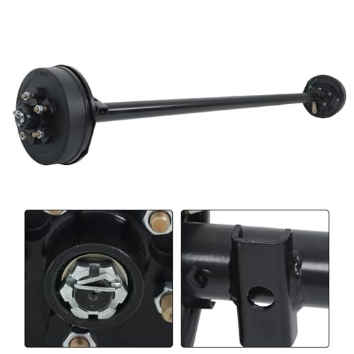 labwork 3500Lbs 5 Lug Electric Brake Trailer Axle 85 Inch Hub Face 70 Inch Spring Center 5 x 4.5 Bolts for Light Duty Trailers