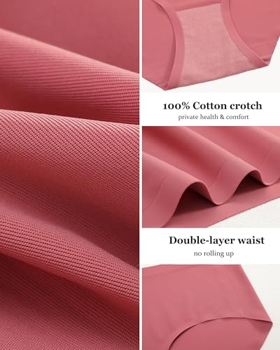 FINETOO 6 Pack Womens Seamless Underwear Full Coverage No Show Hipster Panties Sexy Stretchy Briefs Lingerie Sleep & Lounge