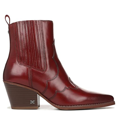 Sam Edelman Women's West Western Boot, Deep Scarlet, 8