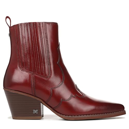 Sam Edelman Women's West Western Boot, Deep Scarlet, 8