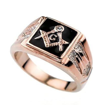 QMTIHU Masonic Men Ring S925 Sterling Silver Freemason Masonic Rings Silver Freemason Ring Jewelry for Men Father’s Day (Personalized)