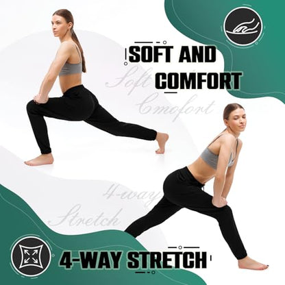 Walifrey Womens Joggers with Pockets, Drawstring Sweatpants Women for Lounging Jogging Gym and Workout Black,1 Pack Black XL