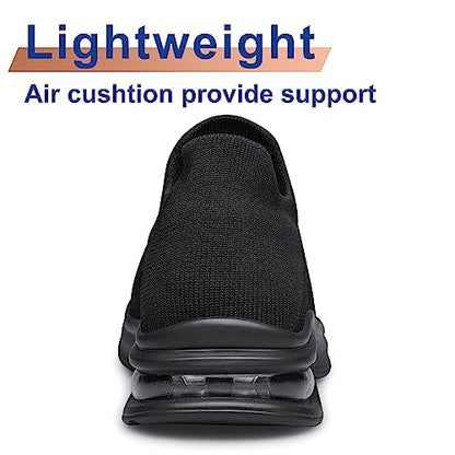 Womens Walking Shoes Non Slip Running Shoes Breathable Workout Shoes Lightweight Gym Sneakers Zapatos para Mujer Black Size 8.5