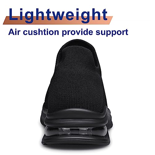Womens Walking Shoes Non Slip Running Shoes Breathable Workout Shoes Lightweight Gym Sneakers Zapatos para Mujer Black Size 8.5